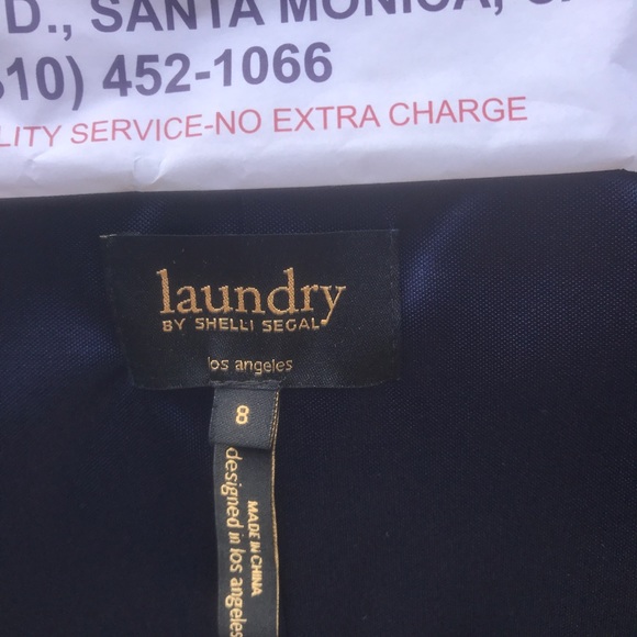 Navy formal floor-length gown by Laundry. - Picture 4 of 5